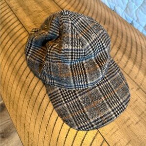 Madewell Plaid Wool Baseball Cap – NWT | Adjustable | Brown/Blue Check